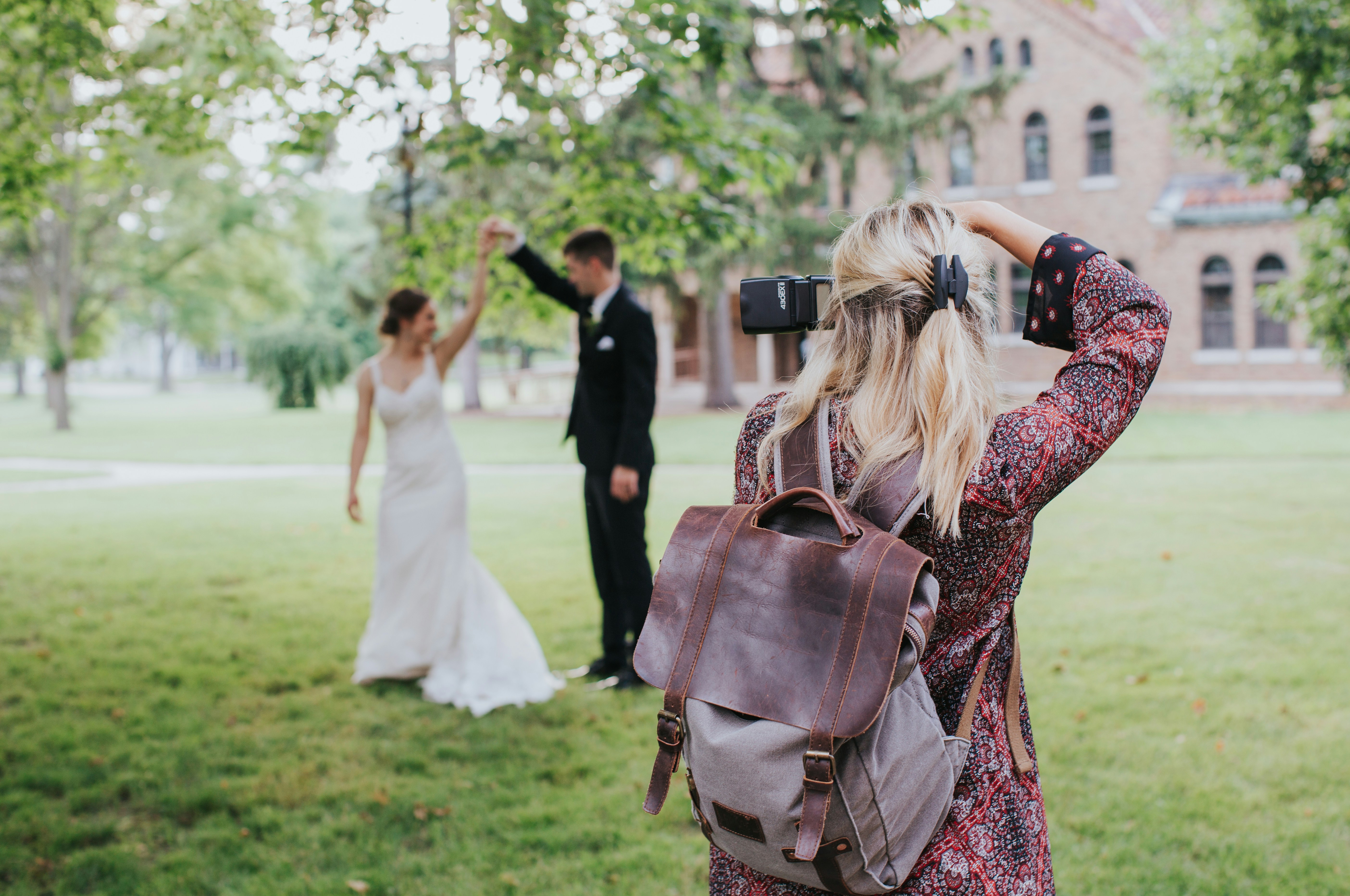 Couple celebrating together at their wedding